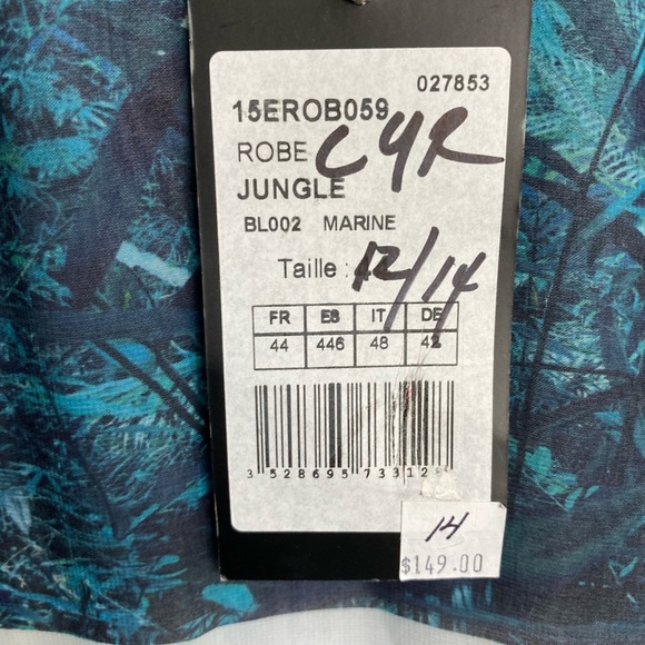 Mado et les Autres Sleeveless Navy Blue Print Dress New with Tags - Picture 2 of 6